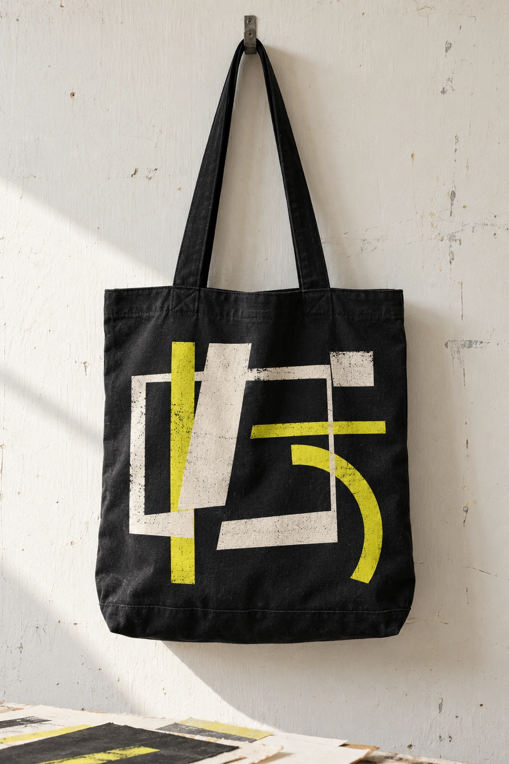 Black tote bag printed with SCHOOL CULTURE LIVES HERE and a crown mark.